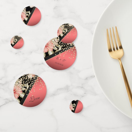 Elegant Floral, Gold Diamonds, liefdesnaam Confetti (Groep)