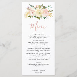Elegant Floral Gold Dusty Roos Blush Pink Weddensc Menu