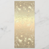 Elegant Floral Gold en Bourgogne Wedding Menu (Achterkant)