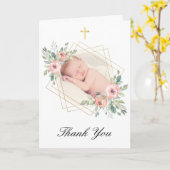 Elegant Floral Gold en Peach Baptisme Hartelijk da Kaart (Gele Bloem)