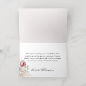 Elegant Floral Gold Foil Birthday Party Thank You Folie Wenskaart (Binnenlaag)