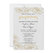Elegant Floral Gold Foil repesial Dinner Invite