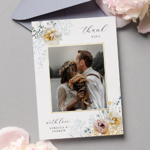 Elegant Floral Gold Foil Weddenschap Hartelijk dan Folie Uitnodiging