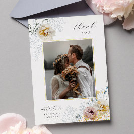 Elegant Floral Gold Foil Weddenschap Hartelijk dan Folie Uitnodiging