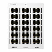 Elegant Floral Gold Foil Wedding Custom Etiket (Full Sheet)