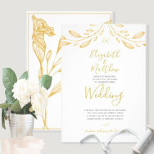Elegant Floral Gold Formal Wedding