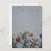 Elegant floral gold foto Wedding Invitation Kaart (Achterkant)