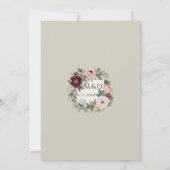 Elegant Floral Gold  Frans Classic Bruiloft Kaart (Achterkant)