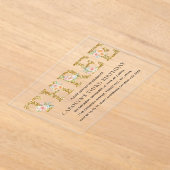 Elegant Floral Gold Glitter DRIE 3e verjaardag Acryl Uitnodigingen (Laagn)