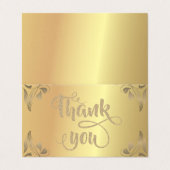 Elegant Floral Gold Glitter Hartelijk dank Visitekaartje (Buitenkant ongevouwen)
