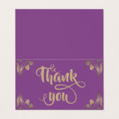 Elegant Floral Gold Glittery Hartelijk dank voor u Visitekaartje (Buitenkant ongevouwen)