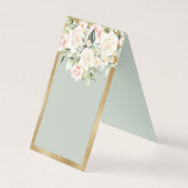 Elegant Floral Gold Green Name Table Number Kaart (Achterkant)