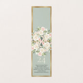 Elegant Floral Gold Green Name Table Number Kaart (Buitenkant ongevouwen)