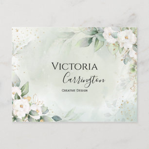 Elegant Floral Gold Green Professional Hartelijk d Briefkaart