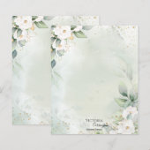 Elegant Floral Gold Green Professional Stationery (Voorkant / Achterkant)