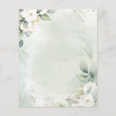 Elegant Floral Gold Green Professional Stationery (Achterkant)