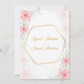 Elegant Floral Gold Islamic Muslim Wedding Kaart (Achterkant)