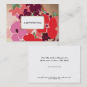 Elegant  Floral Gold-kaartje Kortingskaartje (Voorkant / Achterkant)