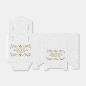 Elegant Floral Gold Lace met witte Damaskers 2a Bedankdoosjes (Uitgevouwen)