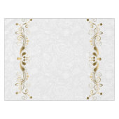 Elegant Floral Gold Lace met witte Damaskers 2a Tafelkleed (Voorkant (Horizontaal))
