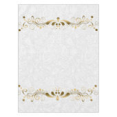 Elegant Floral Gold Lace met witte Damaskers 2a Tafelkleed (Voorkant)