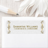 Elegant Floral Gold Lace met witte Damaskers Etiket (Insitu)