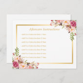 Elegant Floral Gold Lash Salon Aftercare Kaart (Voorkant / Achterkant)