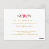 Elegant Floral Gold Lash Salon Aftercare Kaart (Achterkant)