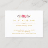 Elegant Floral Gold Lash Salon Aftercare Kaart Visitekaartje (Achterkant)