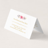 Elegant Floral Gold Lash Salon Aftercare Visitekaartje (Achterkant)