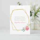 Elegant Floral Gold Lijst Hartelijk dank Bedankkaart (Staand voorkant)