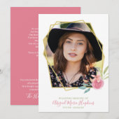 Elegant Floral Gold Lijst in het liefhebben van ge Bedankkaart (Voorkant / Achterkant)