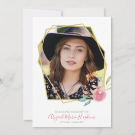 Elegant Floral Gold Lijst in het liefhebben van ge Bedankkaart