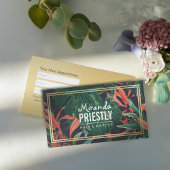 Elegant Floral Gold Lijst Makeup Salon Appointment Afsprakenkaartje