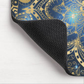 Elegant Floral Gold Mandala Blue Galaxy Muismat (Hoek)