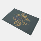 Elegant  Floral Gold Monogram Doormat Deurmat (Schuin)