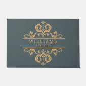Elegant  Floral Gold Monogram Doormat Deurmat (Voorkant)