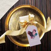 Elegant Floral Gold Paarse Hydrangeas bruiloft Cadeaulabel