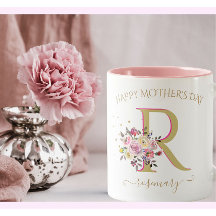 Elegant Floral Gold Roze je monogram