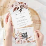 Elegant Floral Gold Rustic Fall Wedding all in one All In One Uitnodiging<br><div class="desc">Elegant Floral Gold Rustic Fall Wedding All-in-One uitnodiging</div>