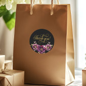 Elegant Floral Gold Script Dank u Sticker