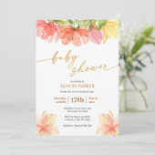 Elegant Floral Gold Script Waterverf Greenery Kaart (Staand voorkant)