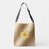 Elegant Floral Gold T Crossbody Tas (Achterkant)
