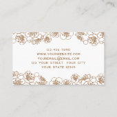 Elegant Floral Gold Visitekaartje (Achterkant)