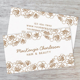 Elegant Floral Gold Visitekaartje