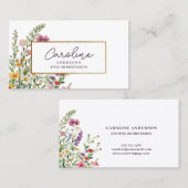 Elegant Floral Gold Visitekaartje (Voorkant / Achterkant)