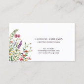 Elegant Floral Gold Visitekaartje (Achterkant)