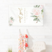 Elegant Floral Gold Vrijgezellenfeest Welkom Spandoek (Insitu)