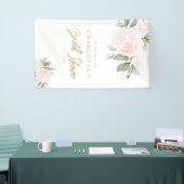 Elegant Floral Gold Vrijgezellenfeest Welkom Spandoek (Beurs)