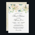 Elegant Floral Gold Waterverf Sweet Sixteen Kaart<br><div class="desc">Elegant Sweet Sixteen-uitnodigingen met een zachte waterverf in tinten goud,  crème,  citroen en groen. De klassieke stijltekst in grijs kan volledig-gepersonaliseerd zijn.</div>